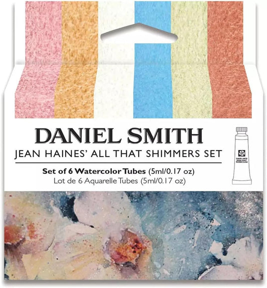 DANIEL SMITH Watercolor, 5ml tubes, Jean Haines All That Shimmers Set 6 Watercolor Tubes (total 6 pieces) 285610375, 0.17 Fl Oz (Pack of 6)