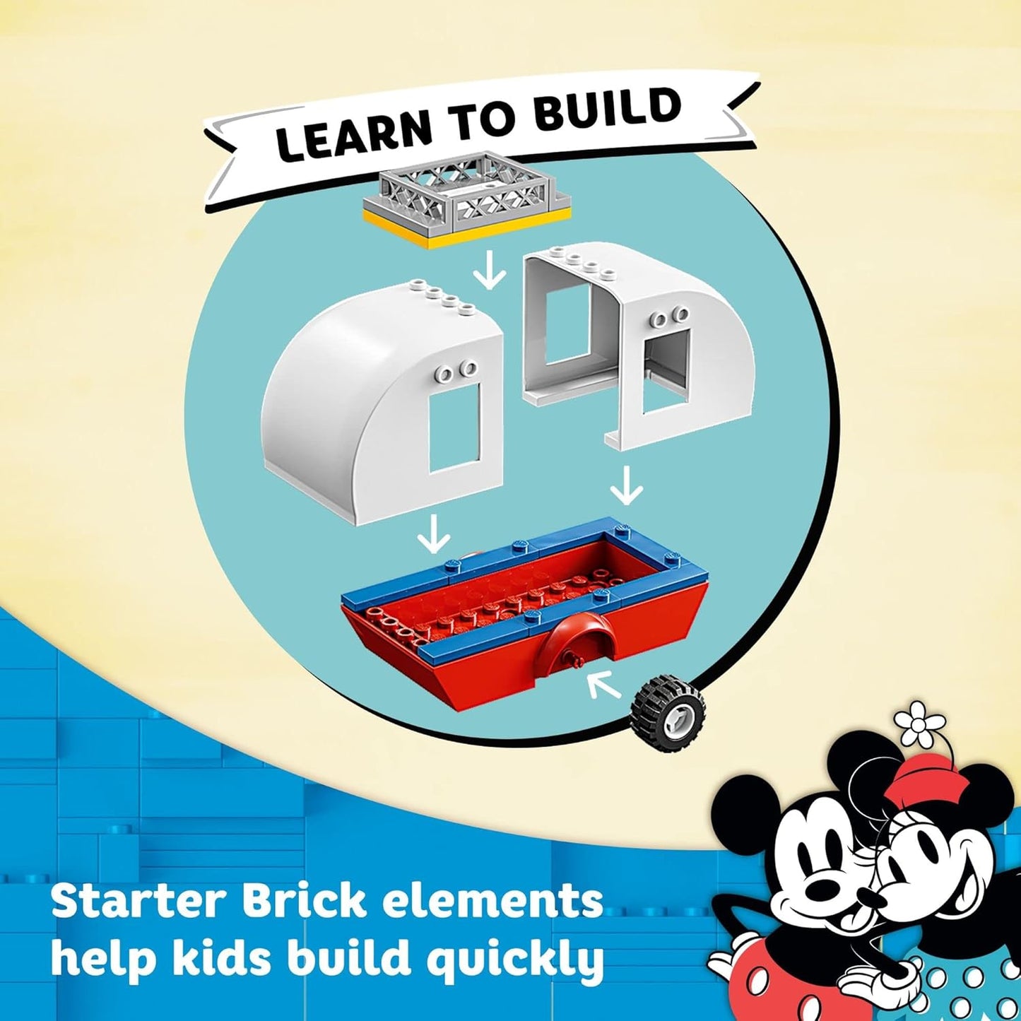 Lego Disney Mickey Mouse and Minnie Mouse's Camping Trip 10777 Building Toy with Camper Van, Car & Pluto Figure, for Kids 4 Plus Years Old