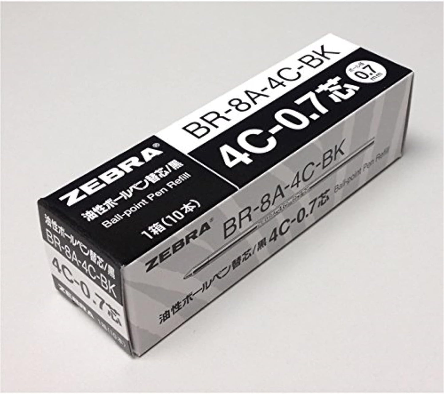 Zebra 4C-0.7 0.7mm Refill (Box Set) - Black Ink 10 pcs