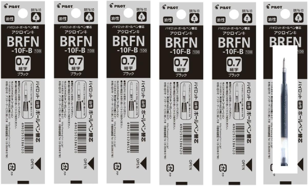 PILOT oil-based ballpoint pen Ink- Pens, Fine Point 0.7 mm Black 6 Pieces brfn ??? 10 ??F ??? B Pieces As