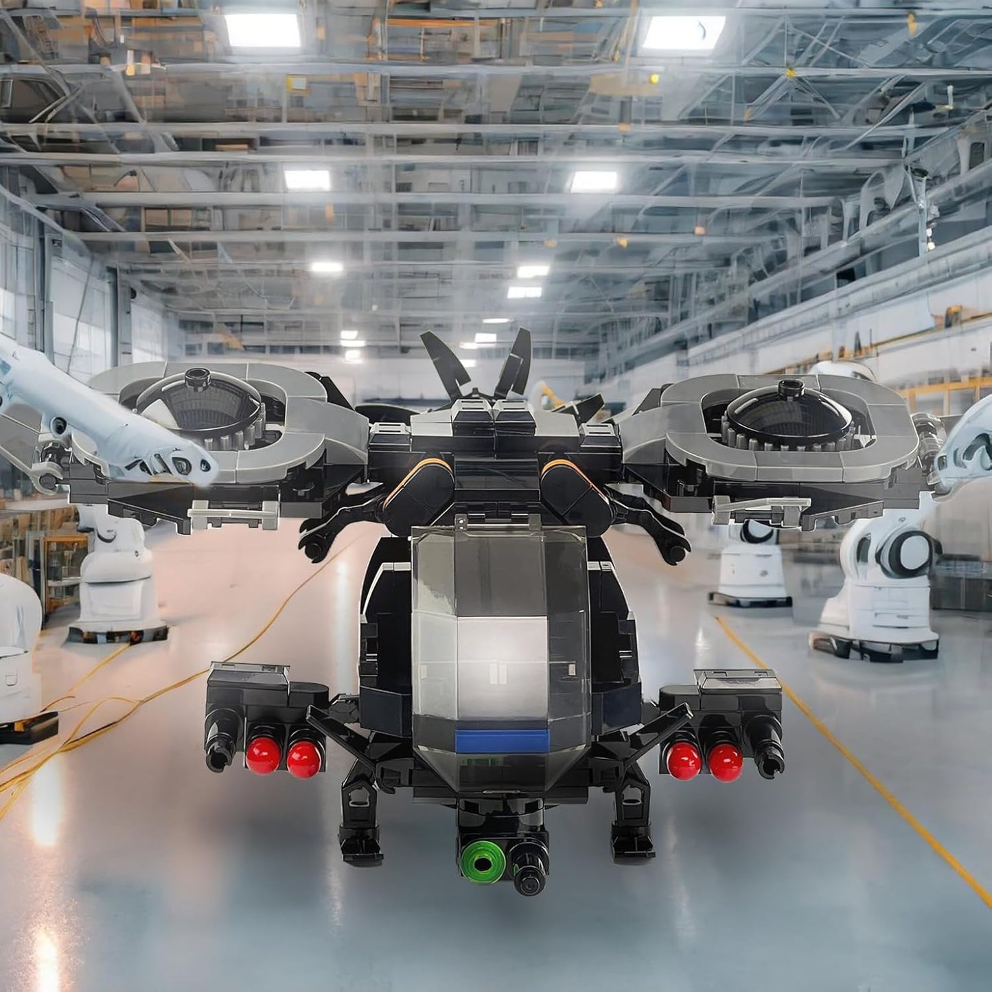 MyBuild Armed Forces Raider X 6016 - High Speed Stealth Helicopter Toy Building Bricks - Mobilize Your Army Air Force Toy Vehicle