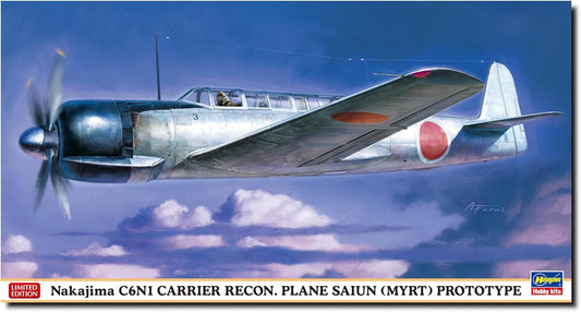 Hasegawa 7528 1/48 Nakajima C6N1 Carrier Recon. Plane Saiun (Myrt) Prototype Plastic Model Kit