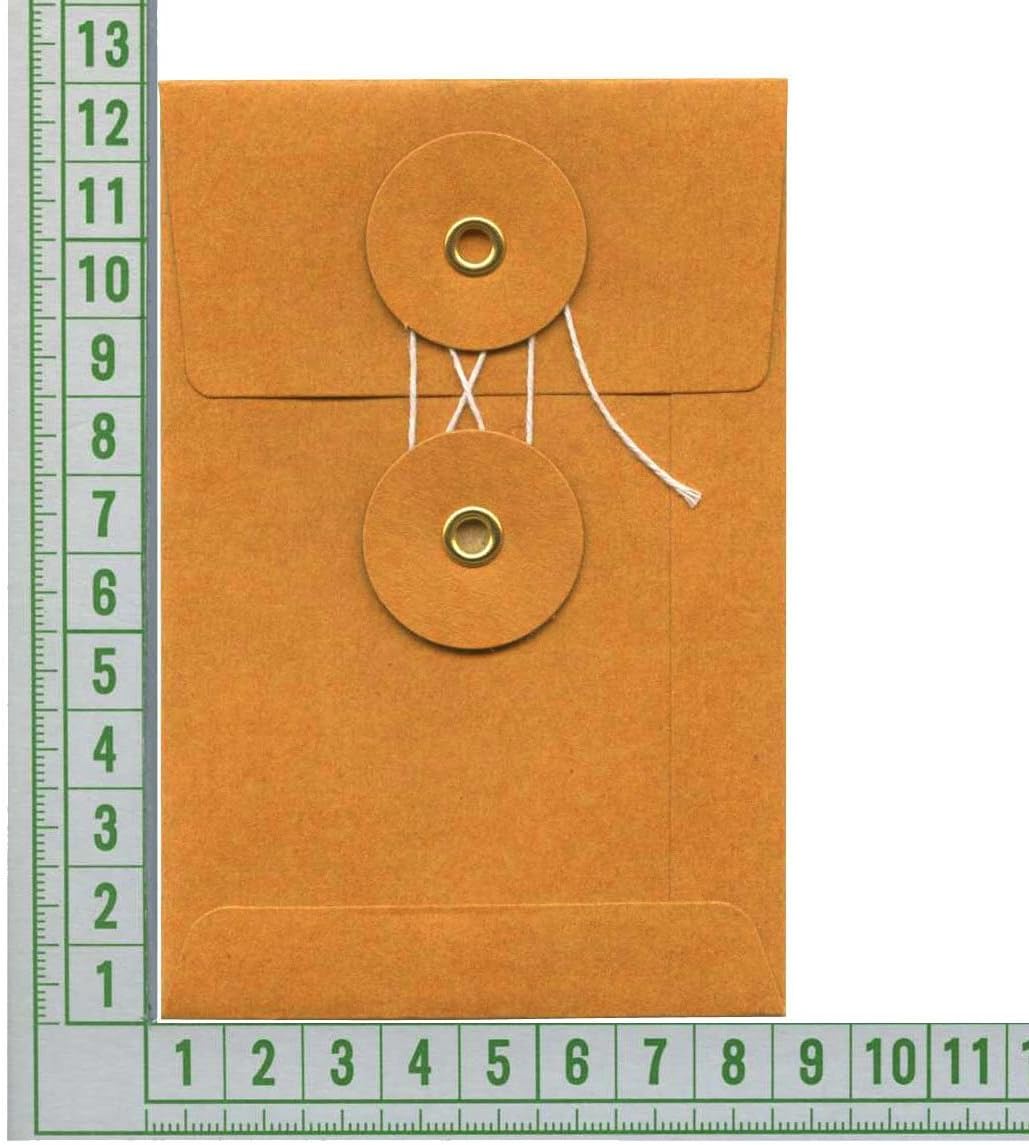 Midori 85676006 Kraft Envelopes, S, Vertical, With String, Orange, Pack of 8