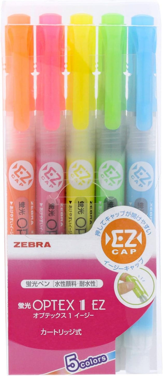 ZEBRA OPTEX 1 EZ WKS11-5C Fluorescent Marker (5 Colors)