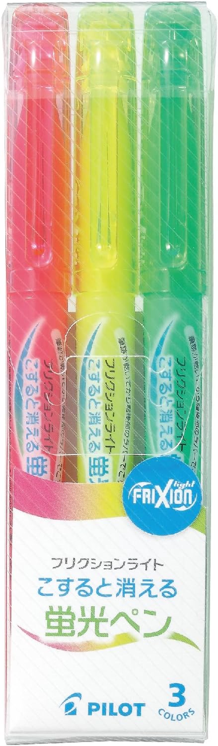 PILOT Highlighter Frixion Light, 3 Color Set (SFL-30SL-3C)