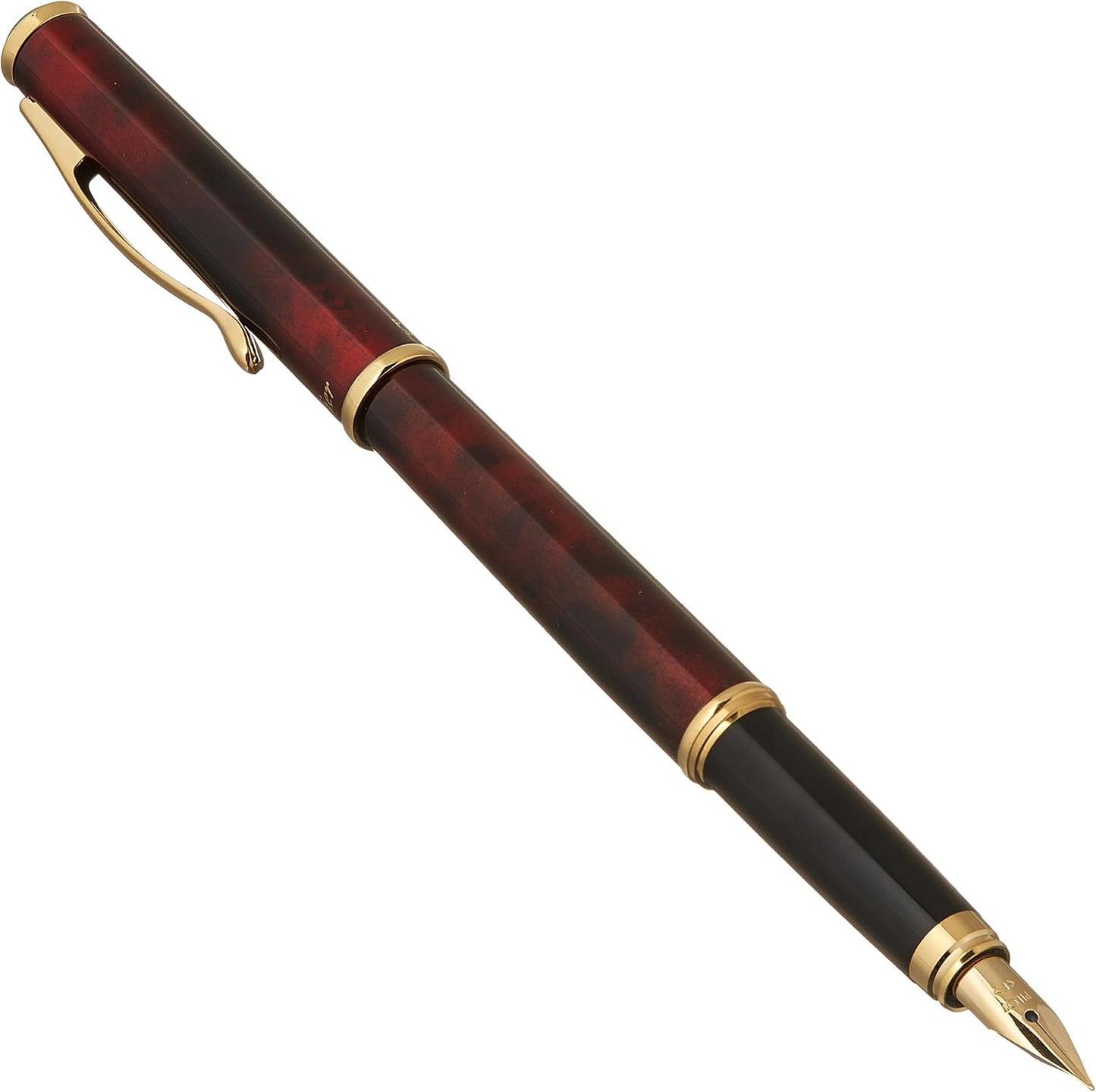 PILOT Cavalier Fine Nib Fountain Pen, Marble Black/Red Body (FCA-5SR-BR-F)
