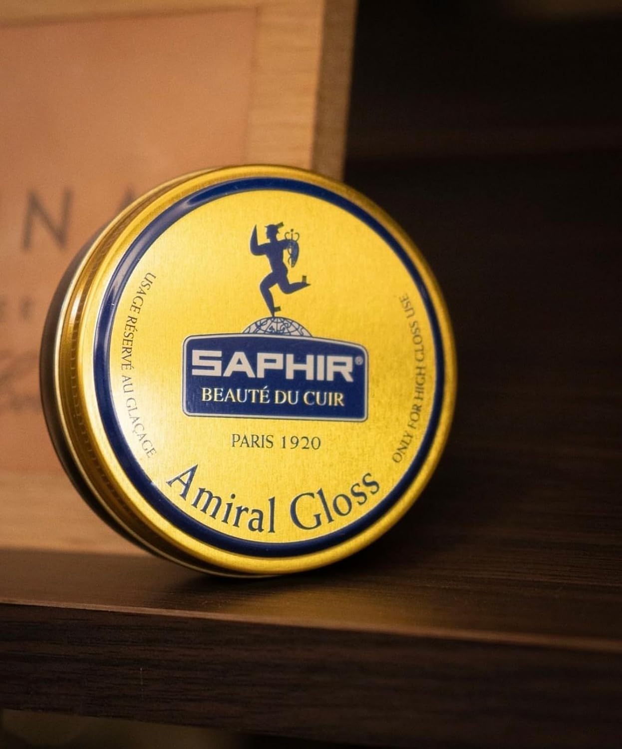 SAPHIR Amiral Gloss - Leather Shoe Care Polish Wax for High Gloss Mirror Shine for Dress Shoes - Made in France - 50 mL - Neutral