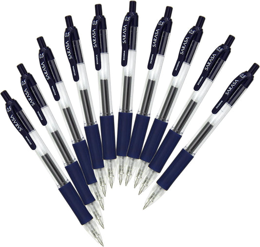 ZEBRA Sarasa B-JJ3-FB Gel Ballpoint Pen, 0.5, Blue Black, 10 Pieces