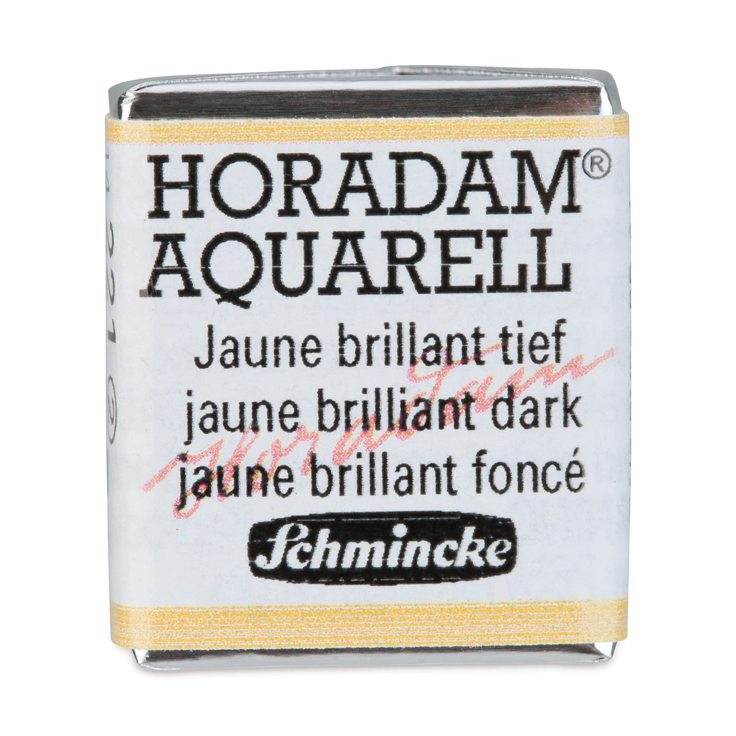 Schmincke - HORADAM® AQUARELL - Finest Artists' Watercolors, 210 Jaune Brillant Dark, 14 210 044, 1/2 pan
