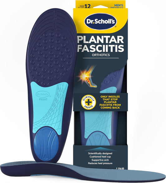 Dr. Scholl's Plantar Fasciitis for Men, 1 Pair, Size 8-13 Dr. Shawl Pain Relief Insoles, Multicolor