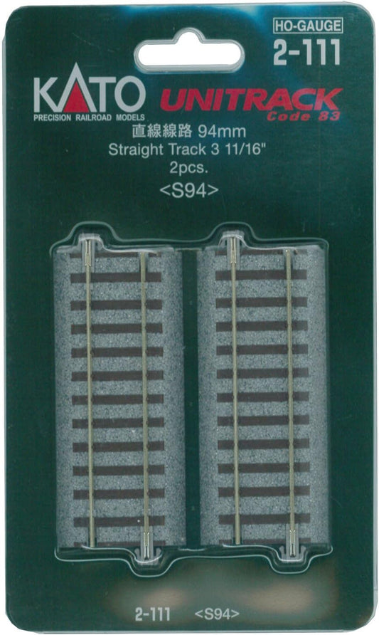 Kato KAT2111 HO 94mm 3-11/16" Straight (2)