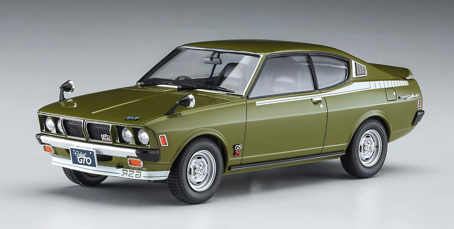 Hasegawa HA20554 1:24 Mitsubishi Galant GTO 2000GSR Late Version with Rear Spoiler Model Kit, Molded Color