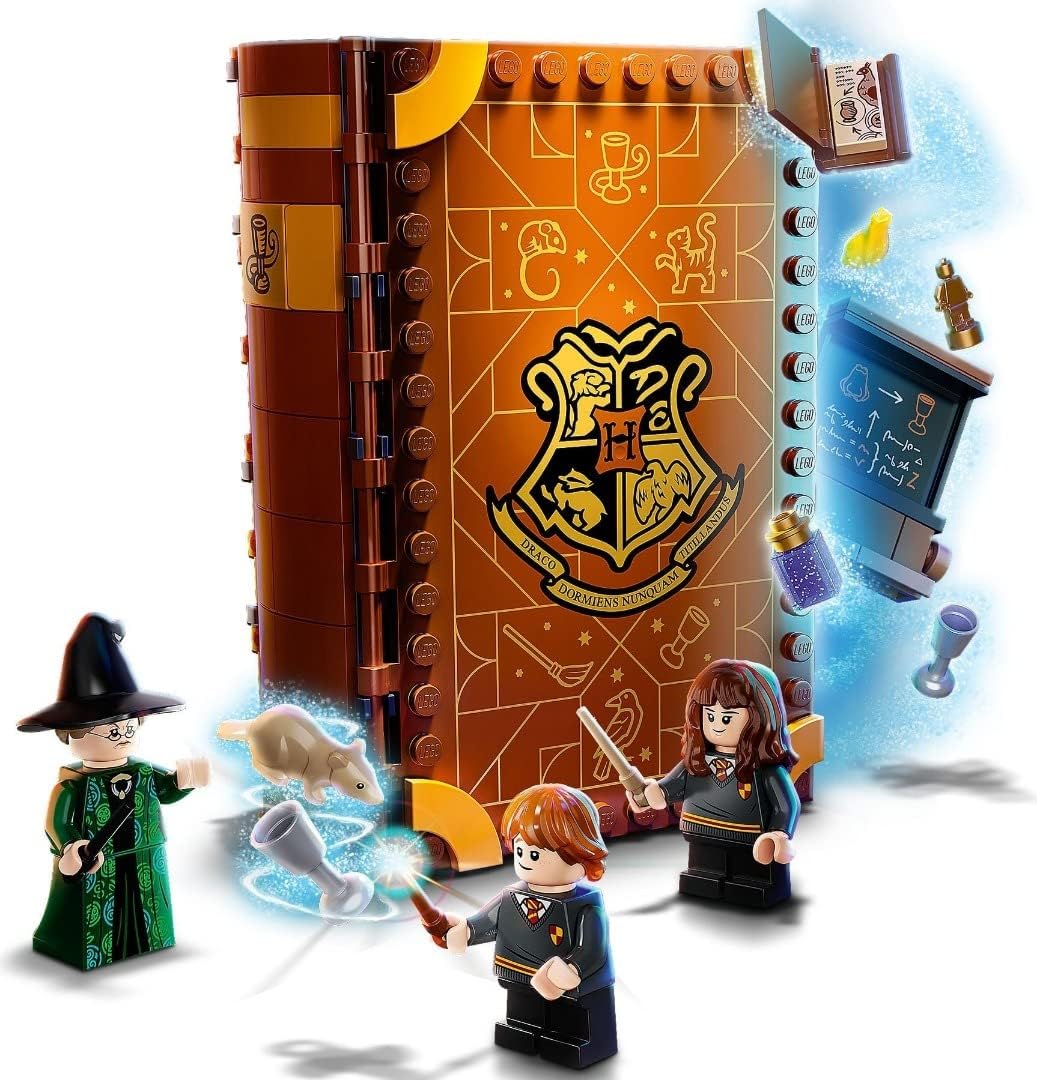 LEGO 76382 Harry Potter Hogwarts Moment: Transfiguration Class Building Set, Collectible Book Toy, Travel Case, Portable Playset