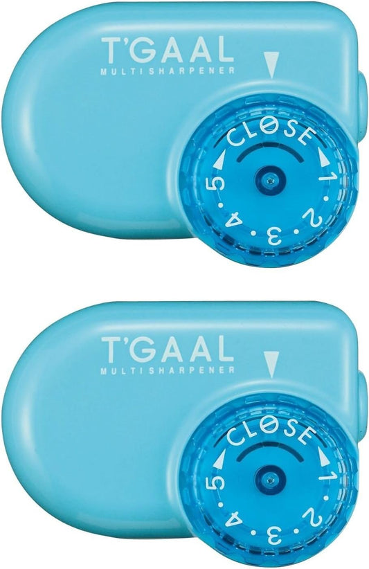 Kutsuwa Pencil Sharpener, Manual, Dual Use, Compact, For Office / School / Children, 2.5 x 2.5 x 2.8 inches (6.3 x 6.3 x 7.2 cm) (Black) hg-13