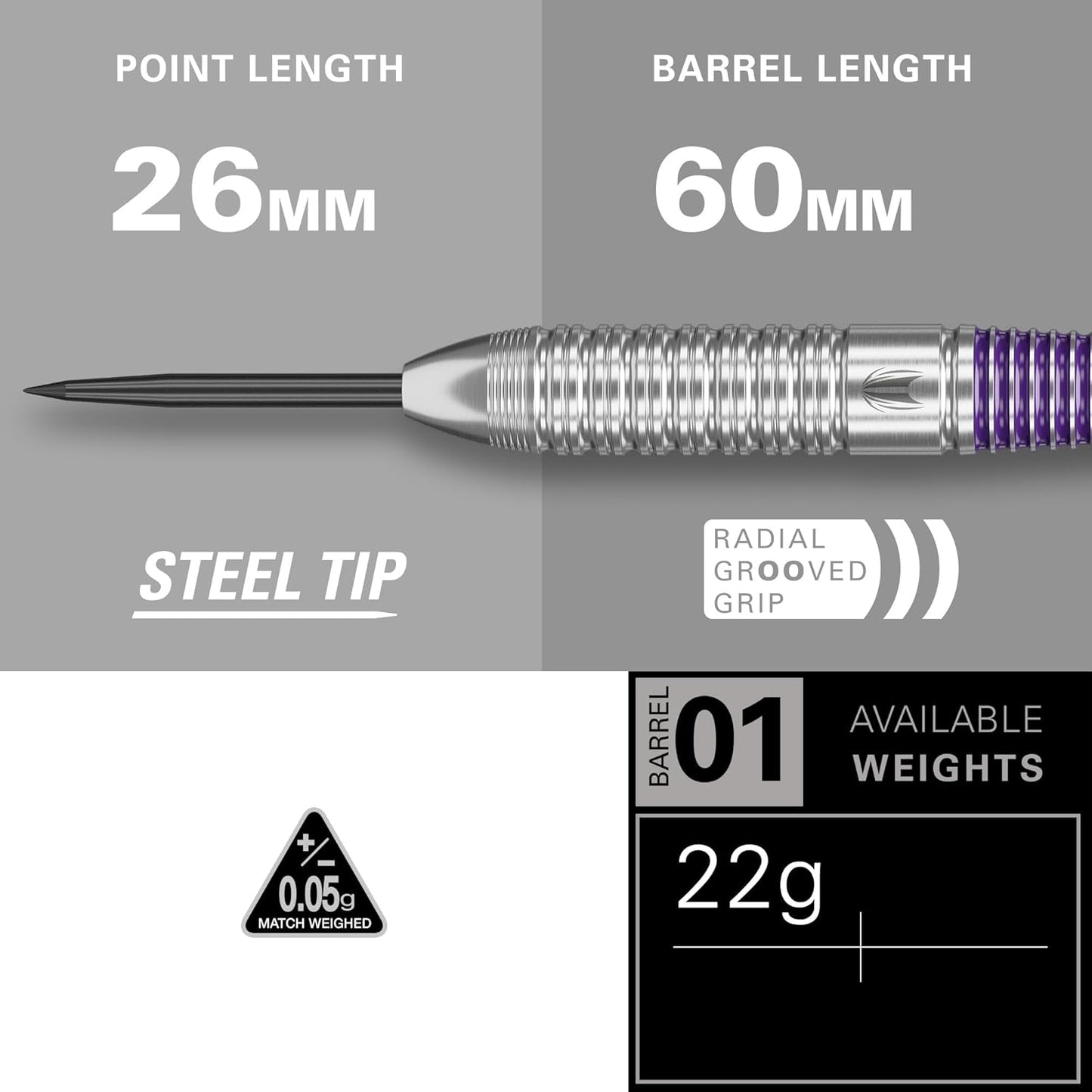 Target Darts Luke Littler Brass Steel Tip Dart Set - 22G Steel Tip Darts Nuke Player Edition Dart Set Dart Accessories