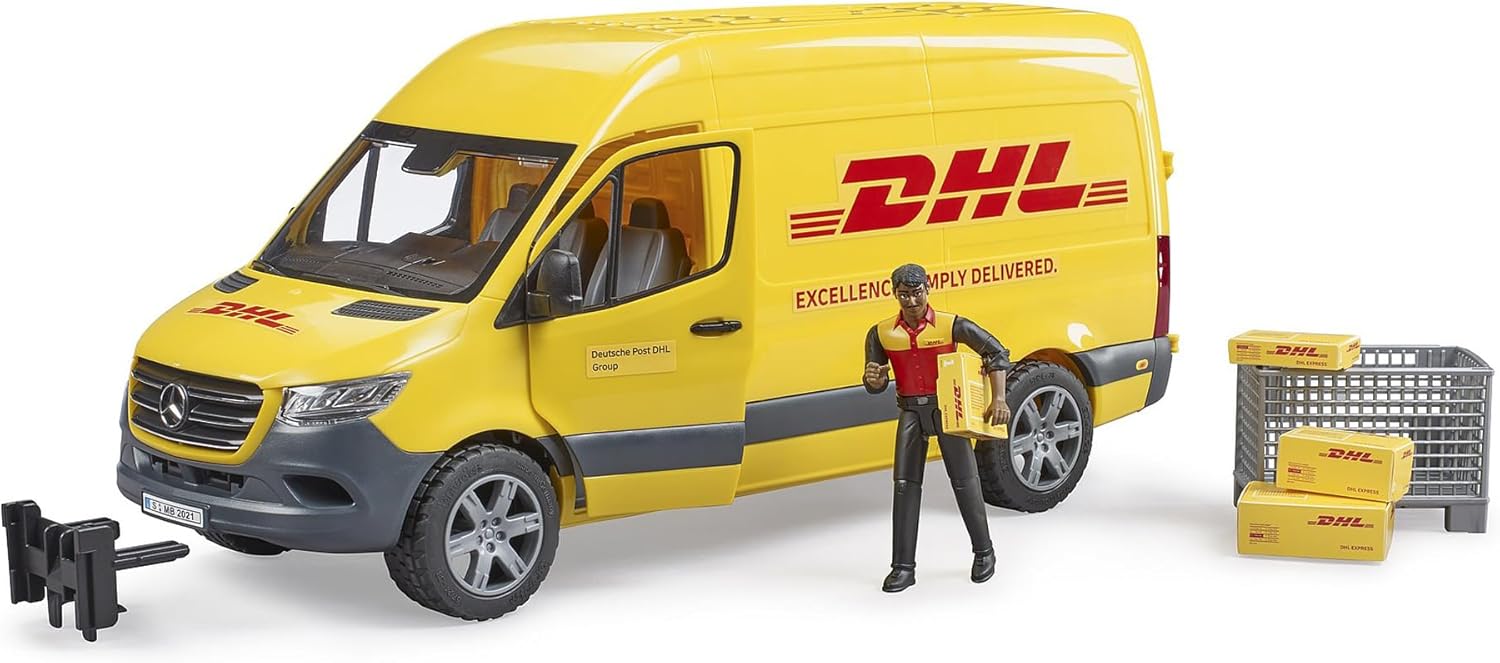 Jouet - BRUDER - MB Sprinter DHL avec chauffeur - Livraison de colis - Blanc pas cher Jouet - BRUDER - MB Sprinter DHL avec chauffeur - Livraison de colis - Blanc pas cher