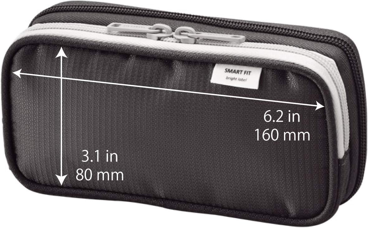 LIHIT LAB Double Pen Case, 3.3 x 6.9", Blue (A7660-8) (A-7660-8)