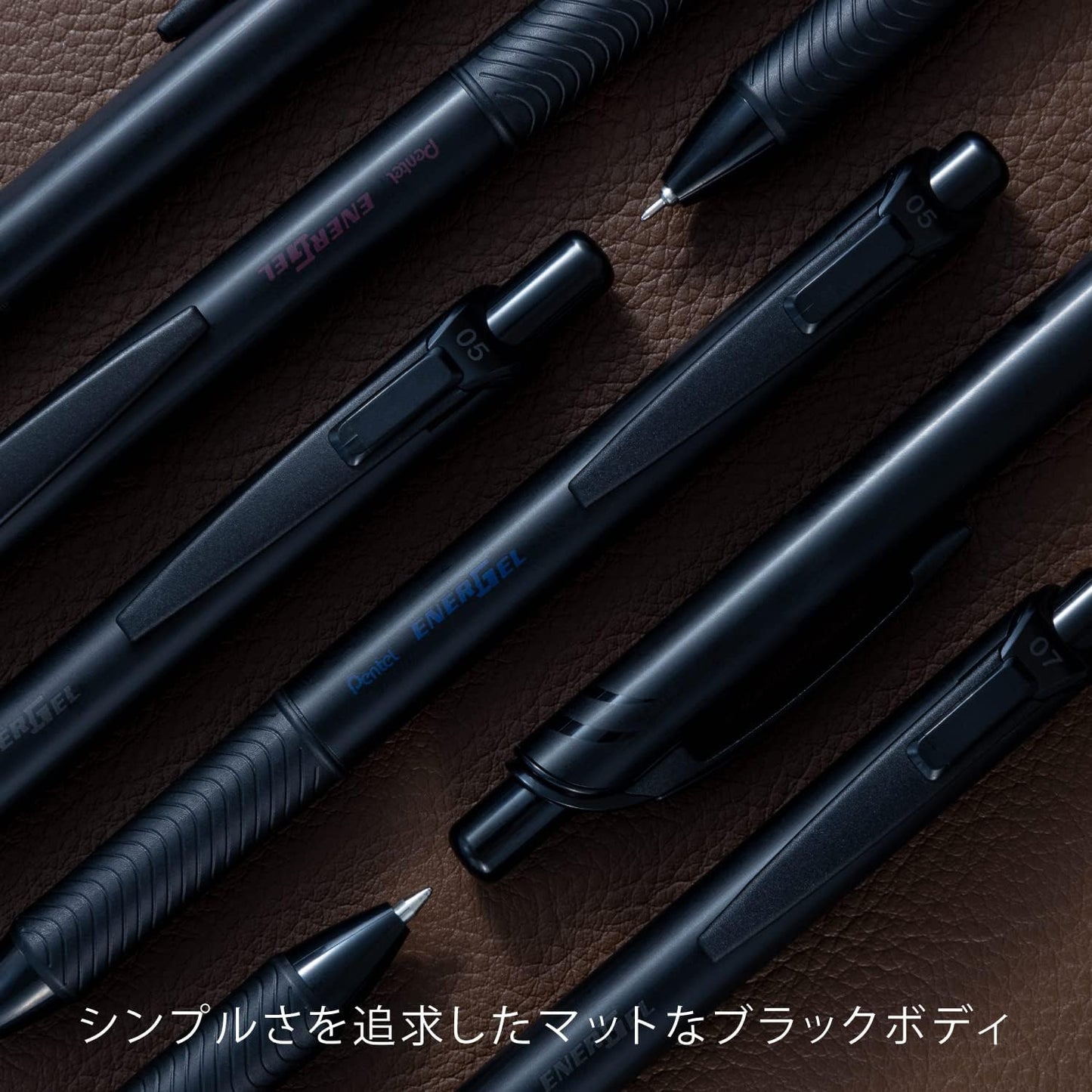 Pentel BLN75A-6 Energel Gel Ink Ballpoint Pen, Black Colors, 0.5mm, 6 Colors