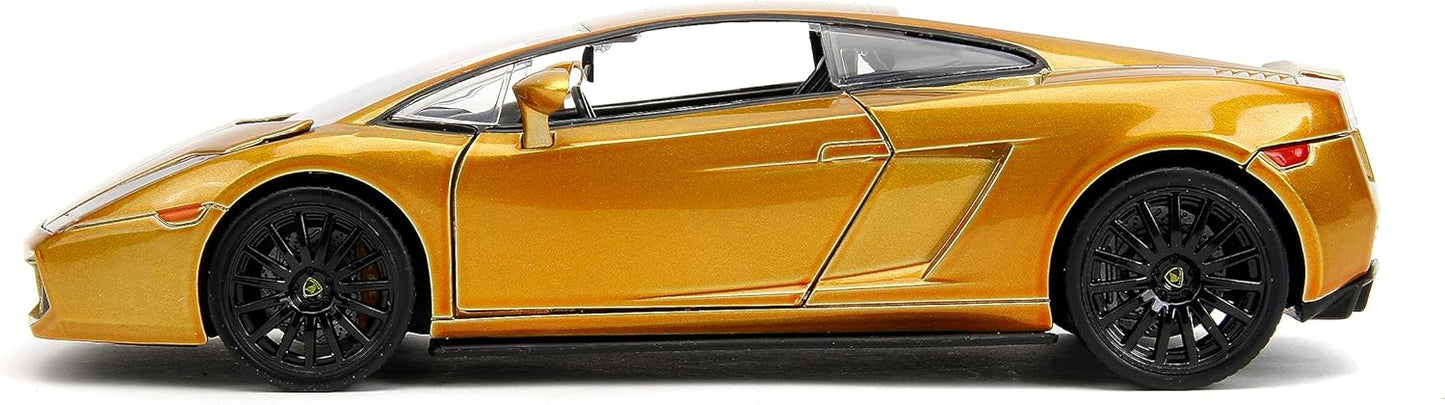 Fast & Furious Fast X 1:24 Gold Lamborghini Gallardo Die-Cast Car, Toys for Kids and Adults