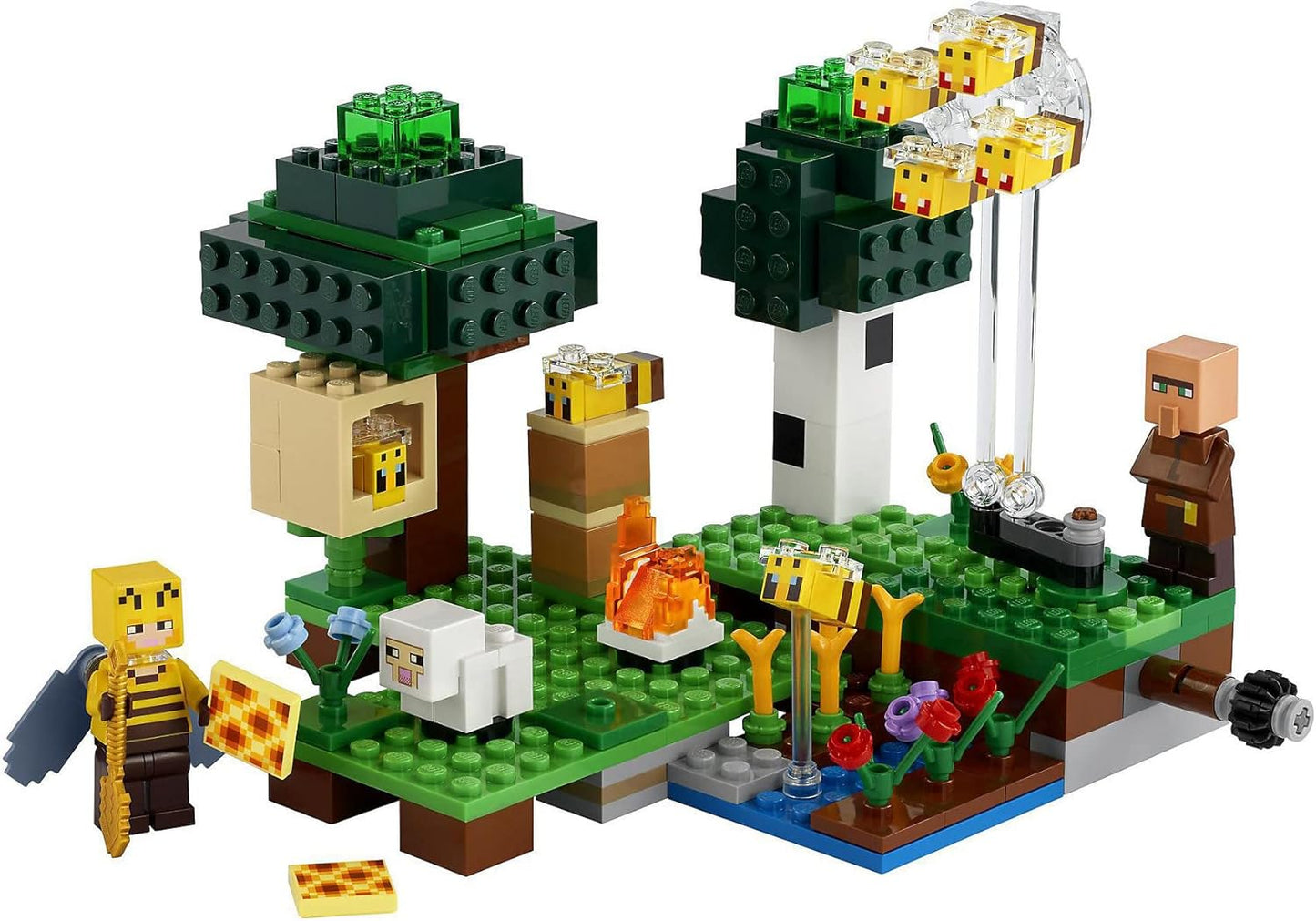 LEGO 21165 Minecraft The Bee Farm set with beekeeper and sheep figures, toy for boys and girls 8+