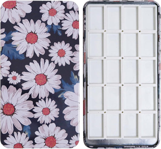 FCLUB Empty Watercolor Tin, 20Pcs Watercolor Full Pans with 3M Strong Adhesive Backing Magnetic Tape Watercolor Palette, Paint Holder