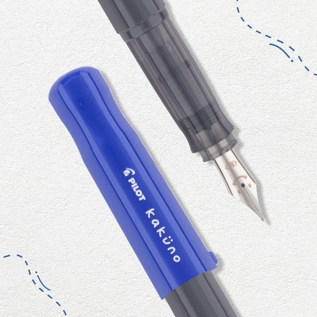 PILOT Kakuno Fountain Pen (Body - Blue, Ink - Blue)