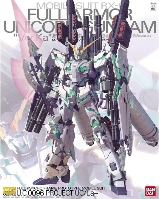 Bandai Spirits MG Mobile Suit Gundam UC Full Armor Unicorn Gundam Ver.Ka 1/100 Scale Color-coded Plastic Model