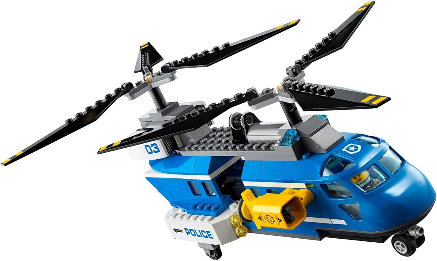 City Police Mountain Arrest Building Set, Buggy & Helicopter Toy, Police Toys for Kids