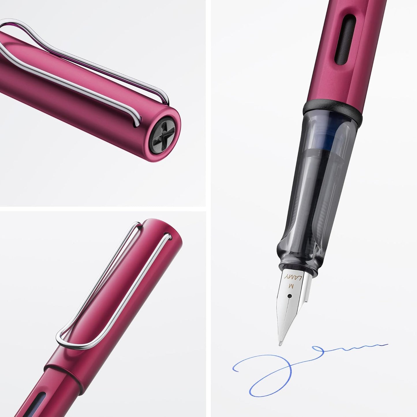 LAMY AL-star black purple - Fountain Pen with ergonomic grip & polished steel nib in size M - lightweight aluminum body - including LAMY T 10 blue cartridge - Right-Handed