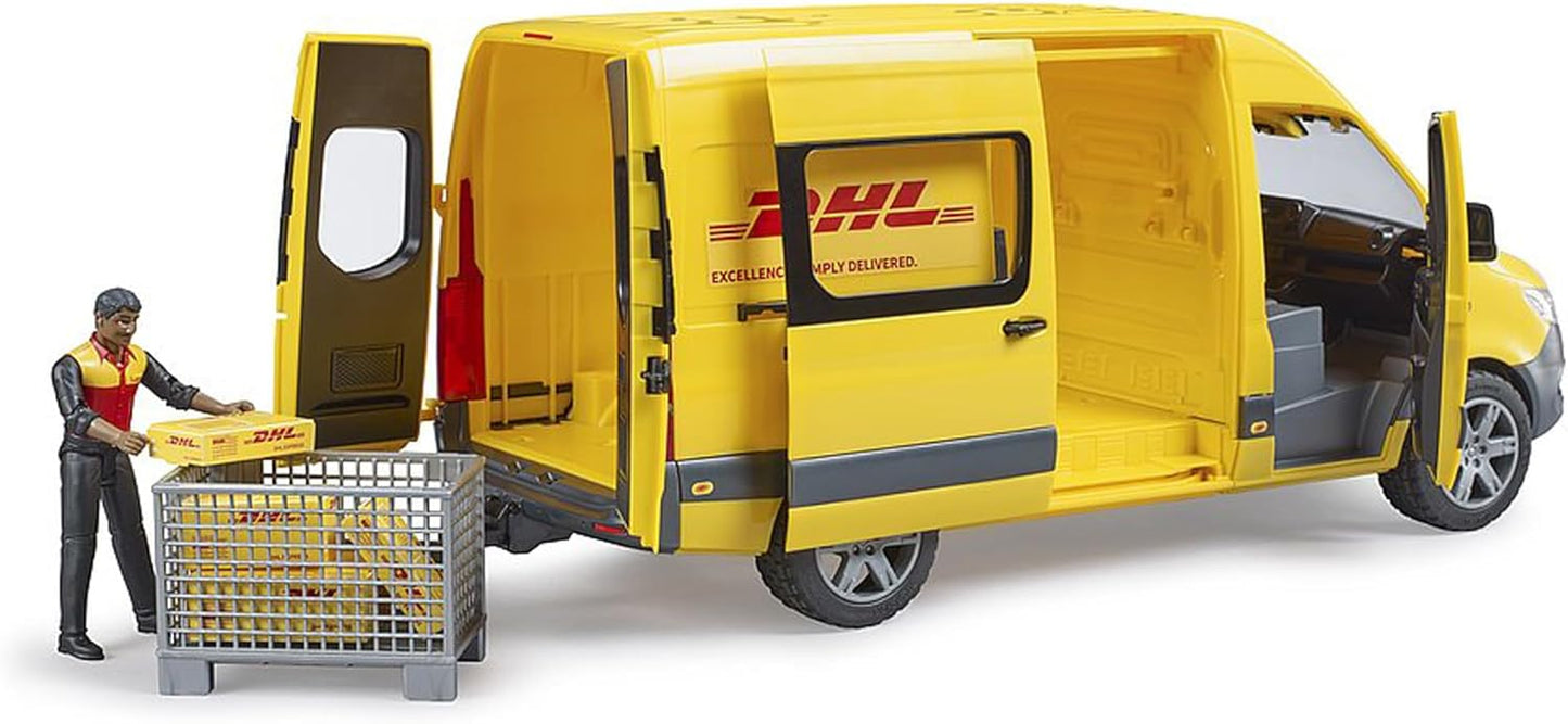 Bruder 02671 MB Sprinter Delivery Van with Driver Figure, Pallet Cage and Packages