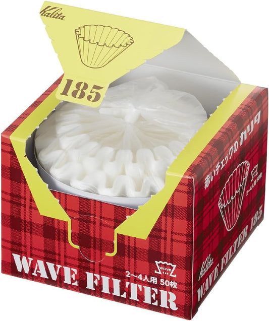 Kalita Wave Series KWF-185#22210 Coffee Filters, White, For 2-4 People, 50 Sheets
