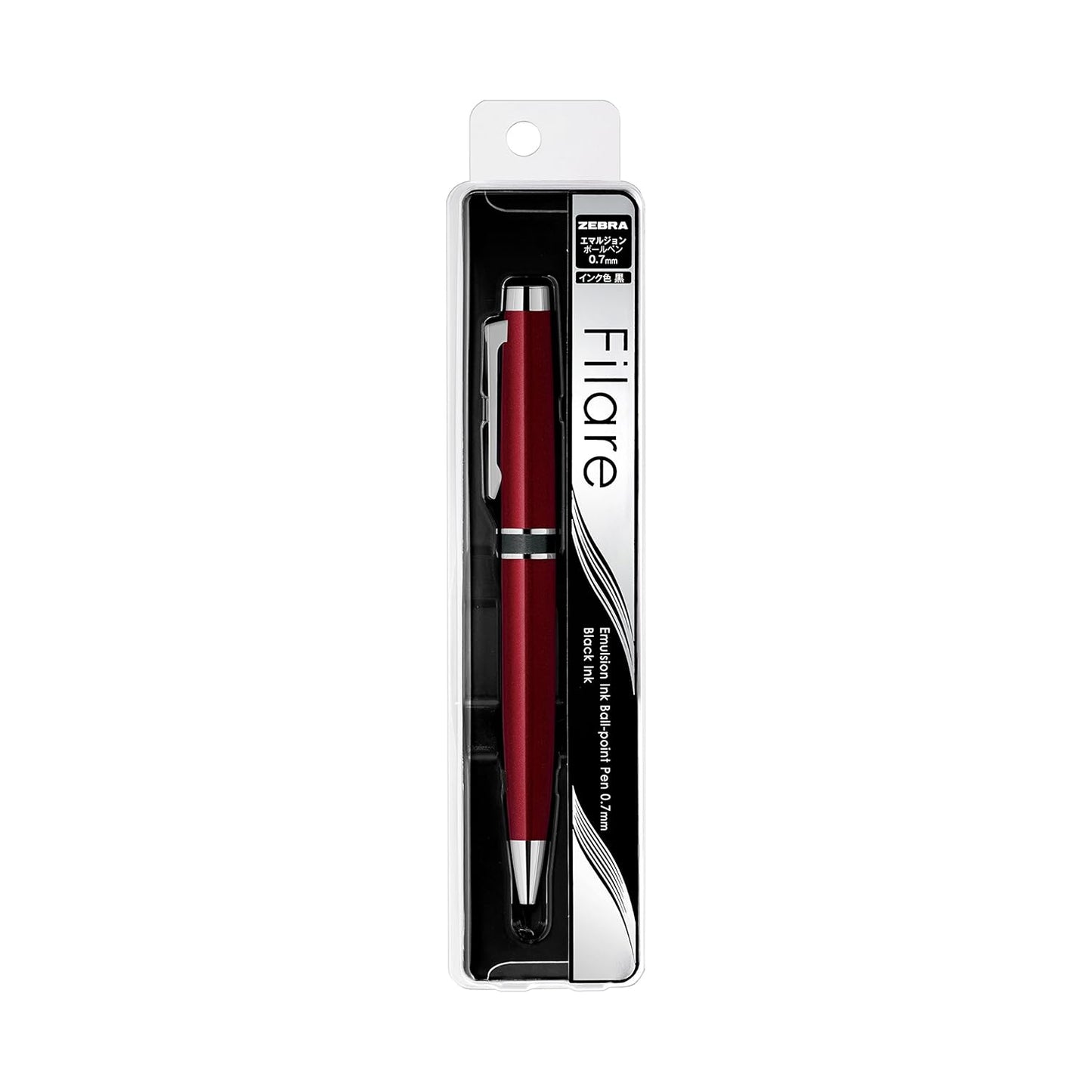 ZEBRA P-BA68-R Permanent Ballpoint Pen, Fillare, 0.7 Red,