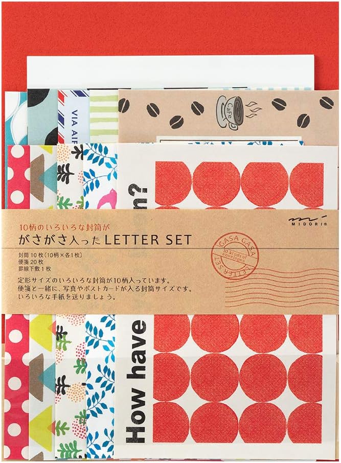 Midori 86763006 Letter Set, 763, Baffling, 10 Patterns, Red
