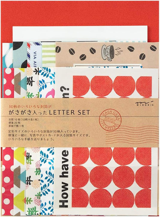 Midori 86763006 Letter Set, 763, Baffling, 10 Patterns, Red