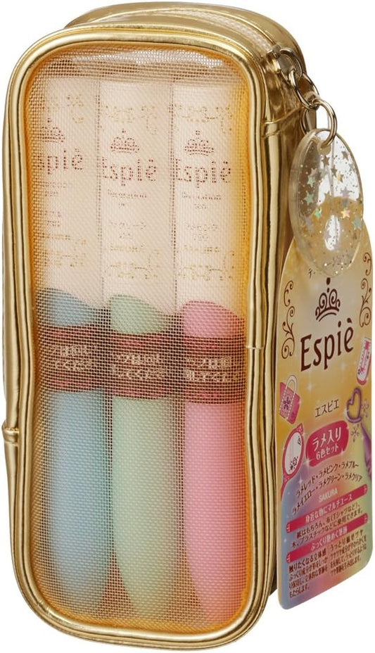 Sakura Cray-Pas Water-Based Pen, Espie Decoration Pen, Medium, 6-Color Glitter, EK6B