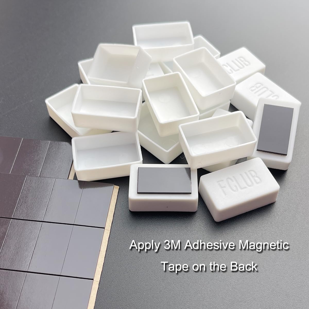 FCLUB Empty Watercolor Tin, 20Pcs Watercolor Full Pans with 3M Strong Adhesive Backing Magnetic Tape Watercolor Palette, Paint Holder