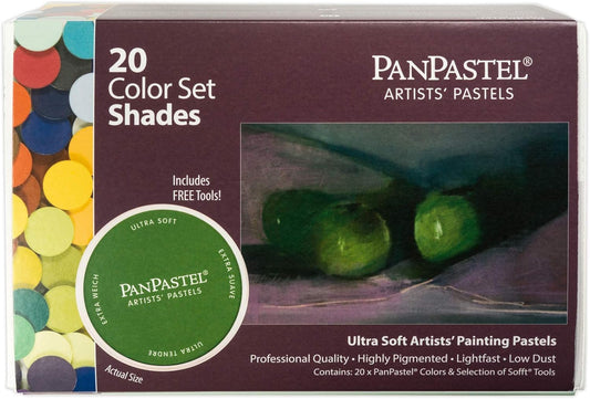 PanPastel Artist Pastels by GOLDEN, Shades Set, 20 Color, Professional Artist Pastels, Unique Pan Format (cake-like)