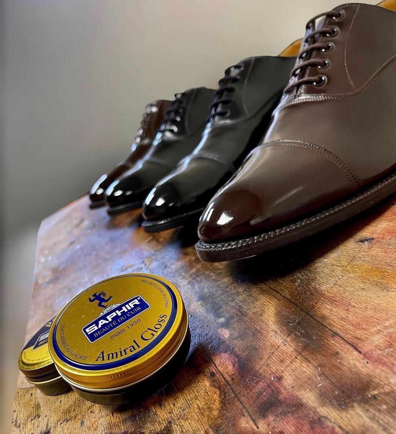 SAPHIR Amiral Gloss - Leather Shoe Care Polish Wax for High Gloss Mirror Shine for Dress Shoes - Made in France - 50 mL - Neutral