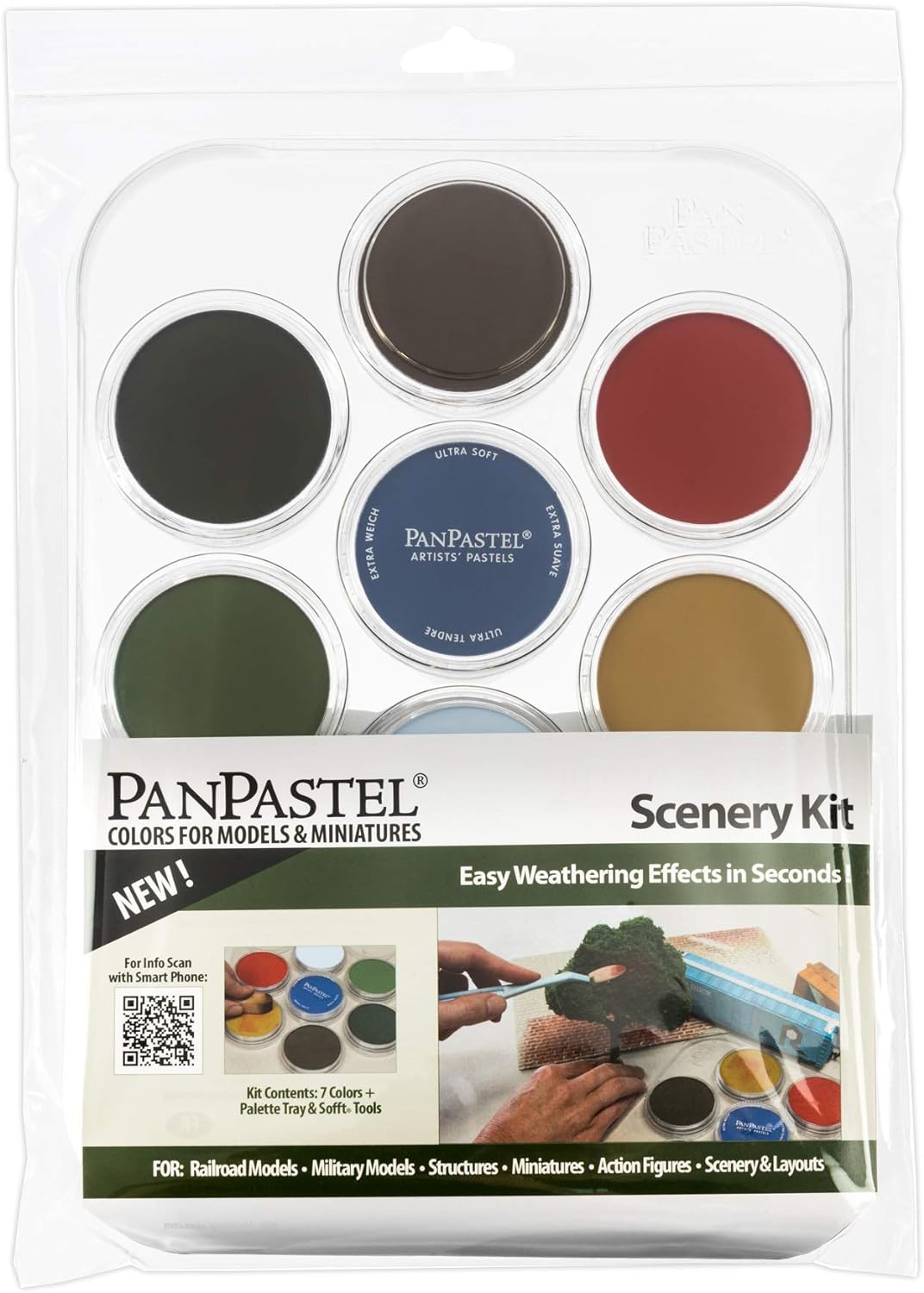 PanPastel Artist Pastels by GOLDEN, Scenery Set, 7 Color, Professional Artist Pastels, Unique Pan Format (cake-like)