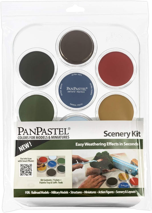 PanPastel Artist Pastels by GOLDEN, Scenery Set, 7 Color, Professional Artist Pastels, Unique Pan Format (cake-like)