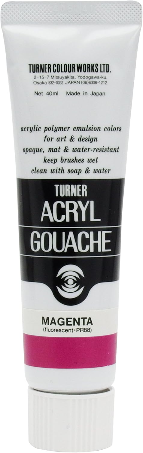Turner Colour Works Acryl Gouache Artist Acrylic Paint - Single 40 ml Tube - Magenta