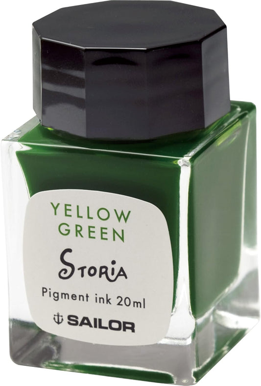 Sailor 131006267 Fountain Pen, Pigment Bottle Ink, Storia, 0.7 fl oz (20 ml), Yellow Green
