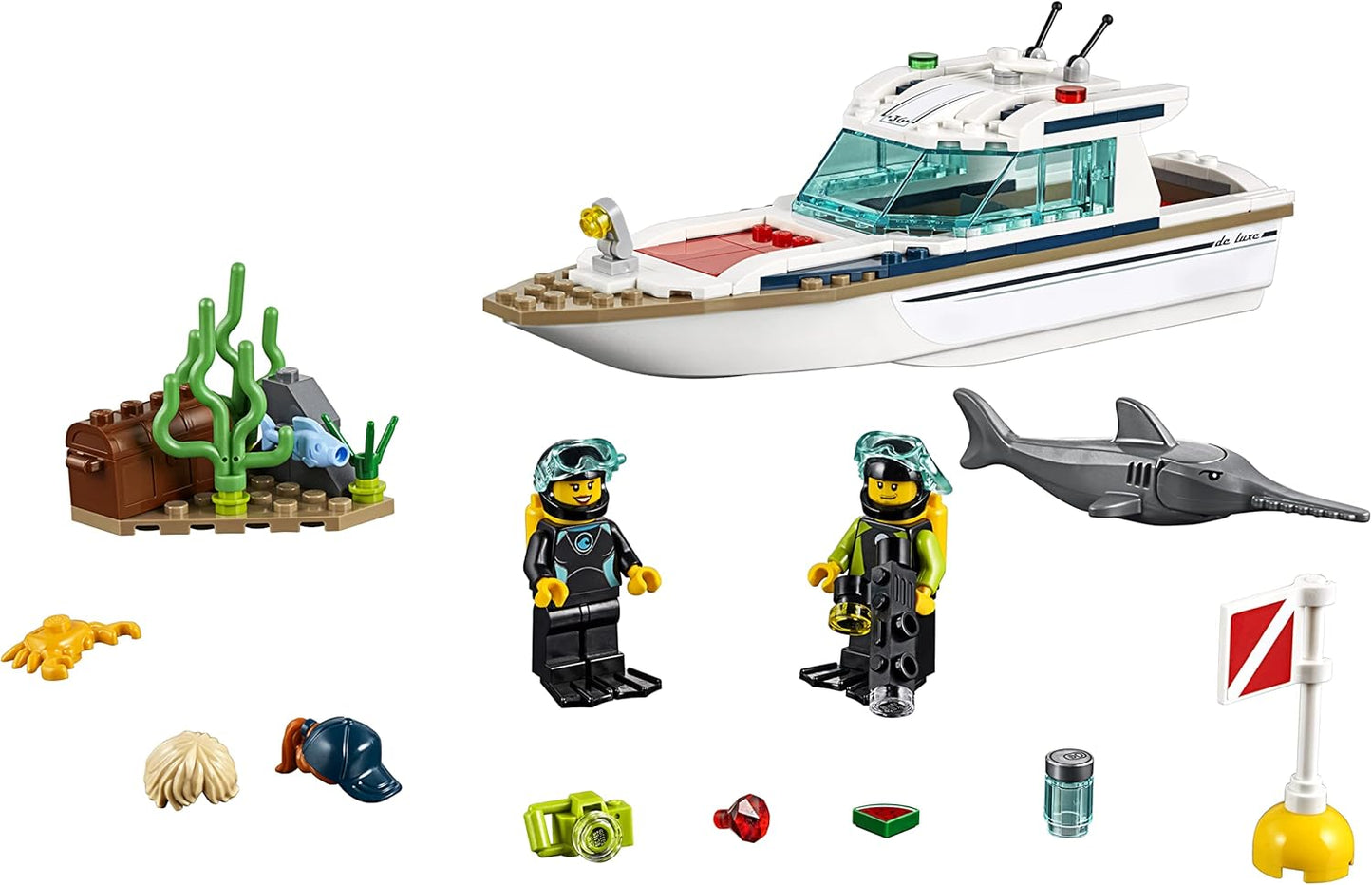 City Great Vehicles Diving Yacht Toy Boat, Building Sets for Kids