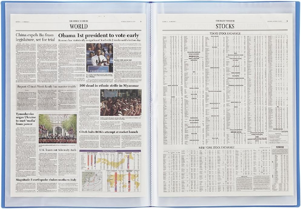 Lihit Lab File Clearbook Newspaper Poster A2 20 Pocket Clear G3117-1