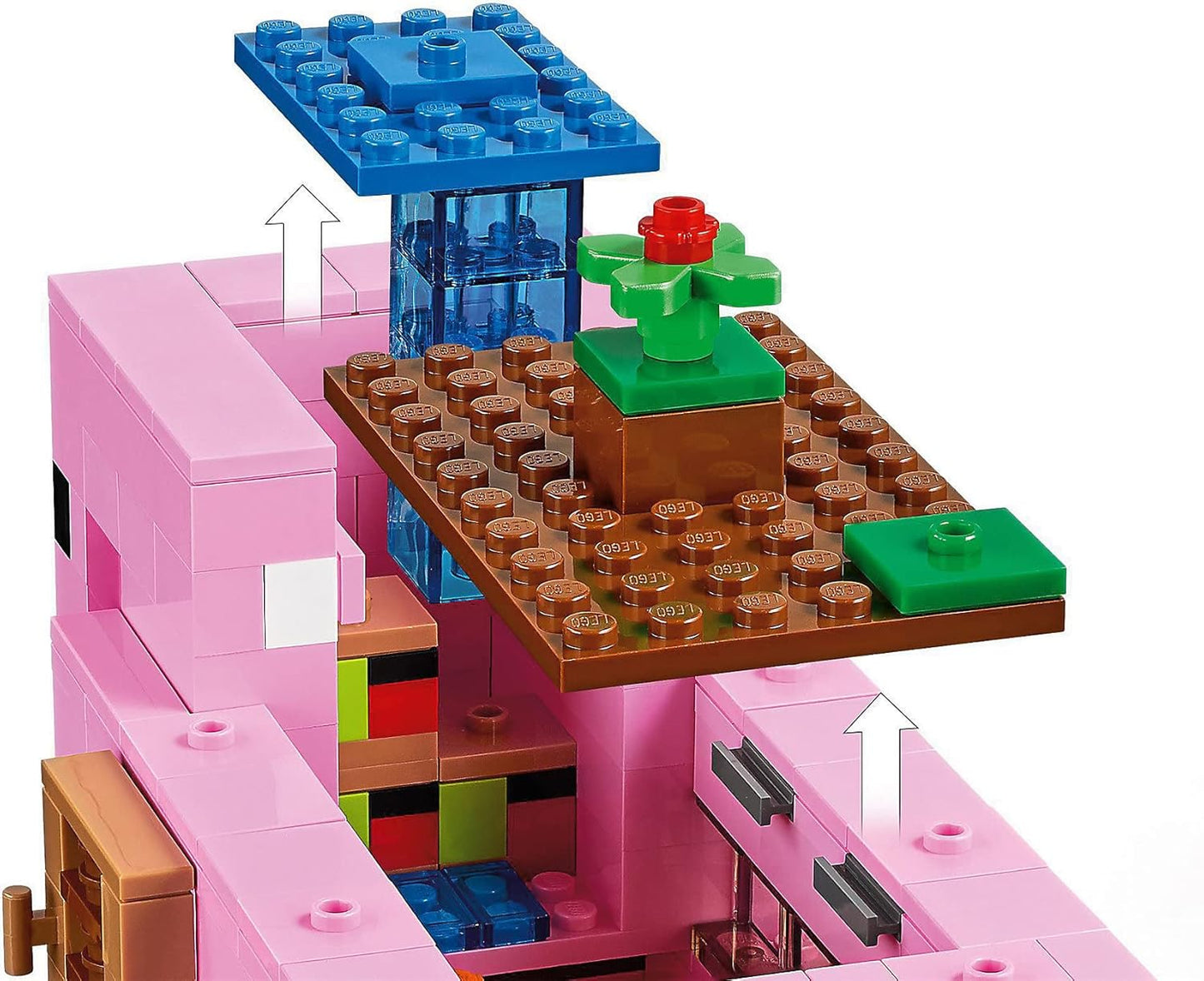 LEGO 21170 Minecraft The House-Pig Animal Building Toy with Accessories, Gifts for Boys and Girls Ages 8 and Up for Birthday Parties, Alex and Creeper Figures