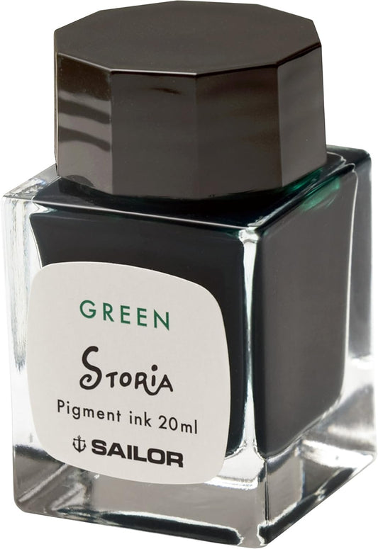 Sailor 131006260 Fountain Pen, Pigment Bottle Ink, Storia, 0.7 fl oz (20 ml), Green