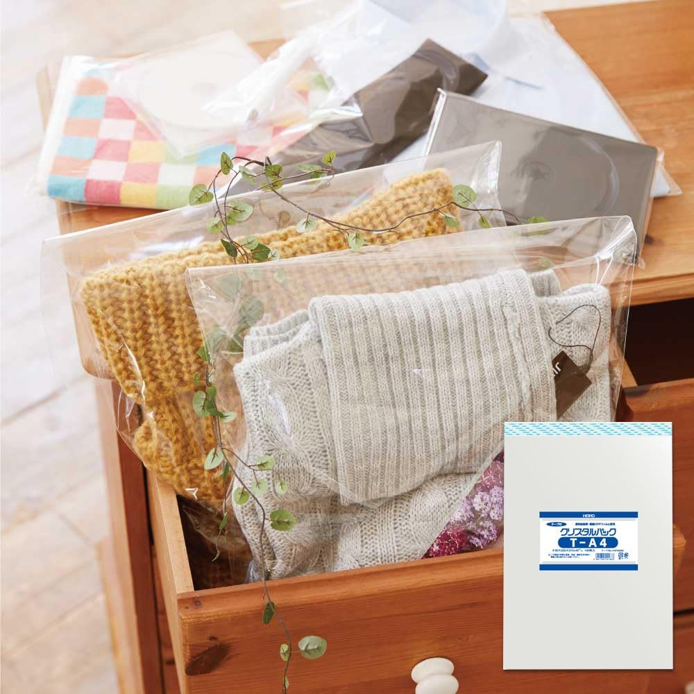 Shimojima T-A4 006743200 Transparent OPP Bags, Crystal Pack, Tape, A4, 100 Sheets
