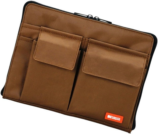 LIHIT LAB Laptop Sleeve With Storage Pockets (Bag-in-Bag), 7.1 x 9.8 Inches, Brown (A7553-9)