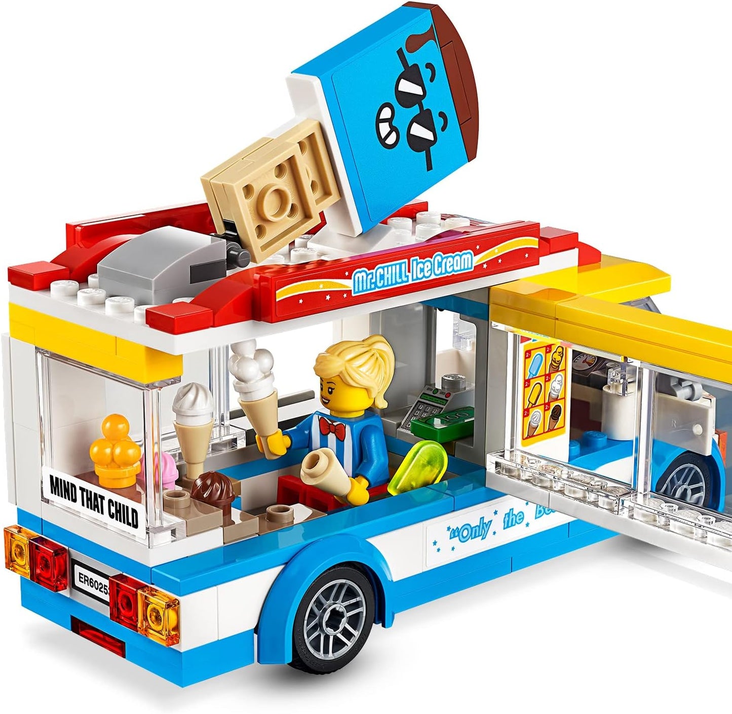 Lego City Ice-Cream Van 60253 Playset, Featuring an Ice-Cream Van, Ice-Cream Lady and Skateboarder Minifigures, and a Cute Dog Figure; Great Gift for Kids (200 Pieces)