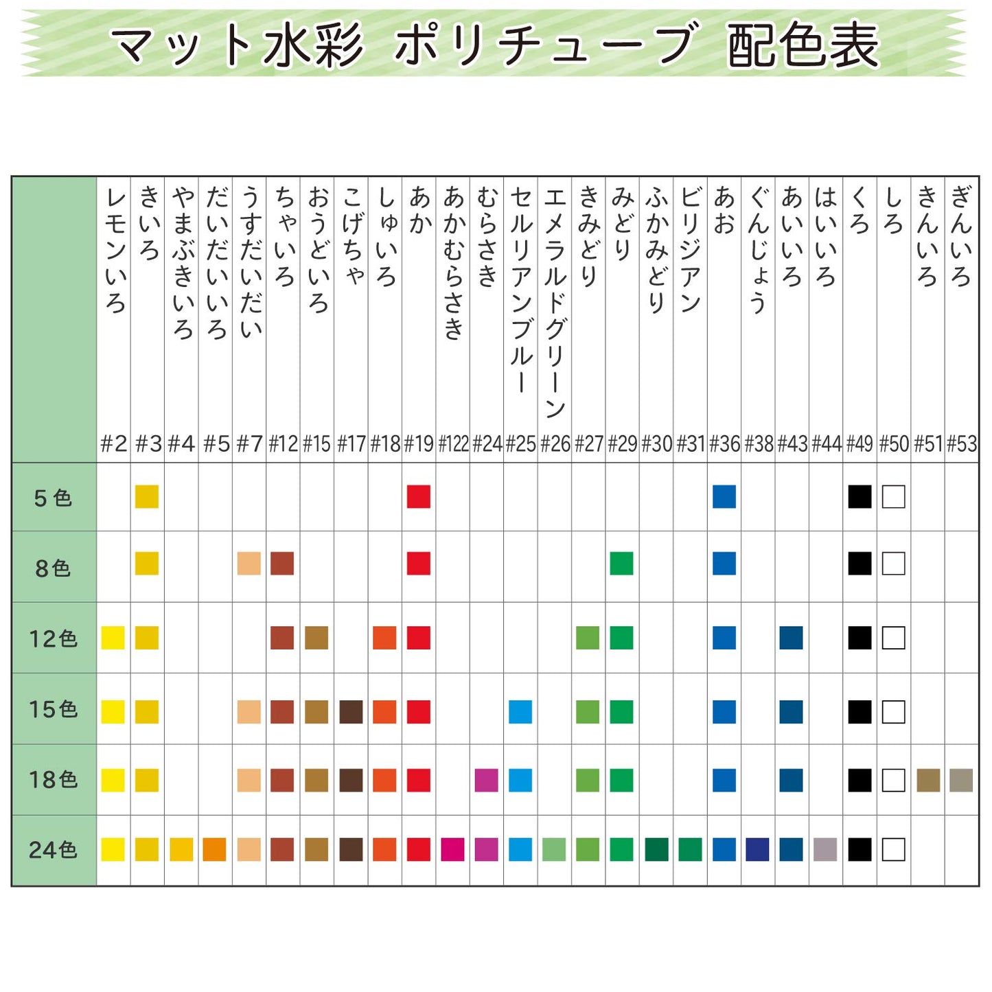 サクラクレパス 24 Color Matte Watercolor (12ml) Poly in Tube (Japan Import)